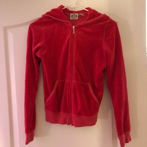 Juicy Couture Plain Hot Pink Velour Track Jacket size medium